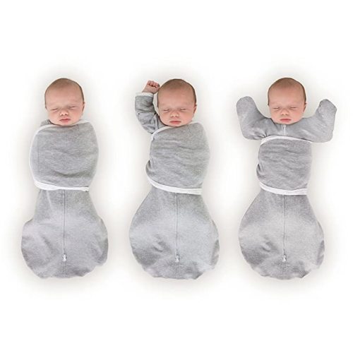 SwaddleDesigns 6-Way Omni Swaddle Sack, Arms Up Swaddle for Newborn, More Options to Calm Startle Reflex, Improves Sleep, Small, 0-3 month, 6-14 lbs, Heathered Gray
