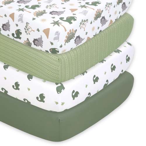 Dinosaur Dreams 4-Pack Fitted Sheet Set