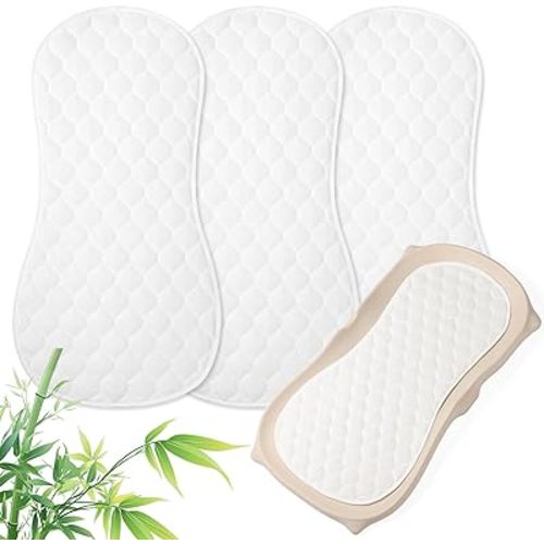 Quilted Thicker Baby Changing Pad Liner 3 Pack, Waterproof Soft Non Slip Warm on Baby’s Back Diaper Change Mat Liner, Machine Washable Reusable Easy to Clean, Fit for Most Changing Table Pad