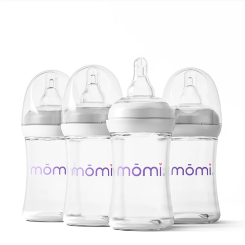 mōmi breast-like bottle sets, 4oz glass
