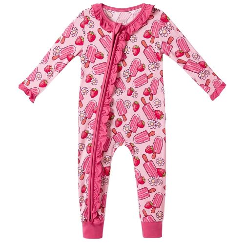 Baby Girls Rompers-Viscose Made from Bamboo,Long Sleeve Pants Romper Clothes Infant Outfits for Girl