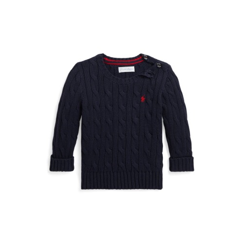 Cotton Cable Crewneck Sweater