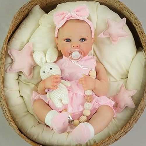 Realistic Reborn Baby Dolls - 20 Inch Cute Lifelike Real Life Baby Dolls Newborn Silicone Baby Dolls Girl with Soft Full Vinyl Body and Accessories can Swimming for 3+ Years Old Kids Gifts
