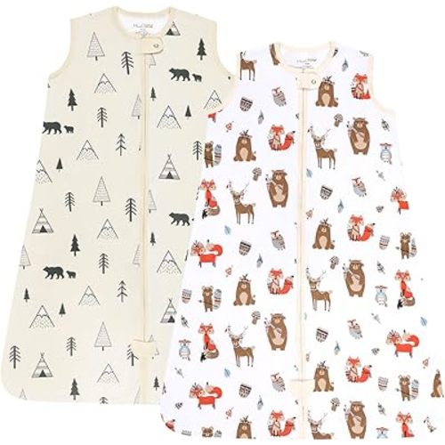 Mama Cheetah Baby Sleep Sack 0.5 TOG, Organic Cotton Baby Wearable Blanket with Two-Way Zipper, Swaddle Transition Baby Sleeping Bag for Newborn Infant Toddler Boy Girl, 0-6 Months