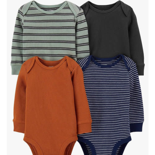 Simple Joys by Carter's Baby 4-Pack Long-Sleeve Thermal Bodysuit