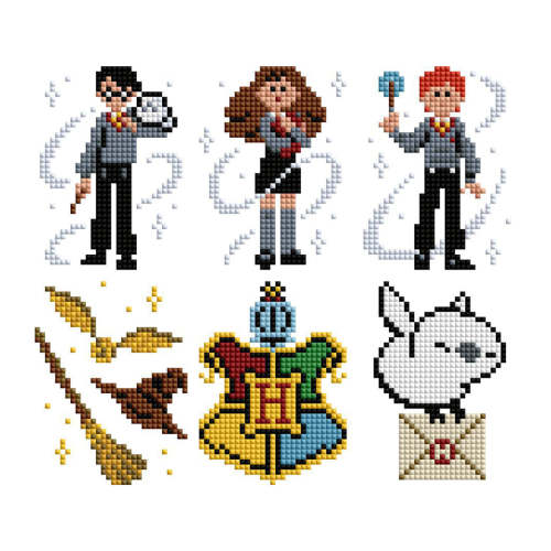 Mini Dazzles™ - Harry Potter™ — 4" x 6" (10.2cm x 15.2cm) / Square With 18 Colors Including 1 AB and 1 Iridescent Diamond and 1 Frosted Diamond and 15 Fairy Dust Diamonds / 3,244