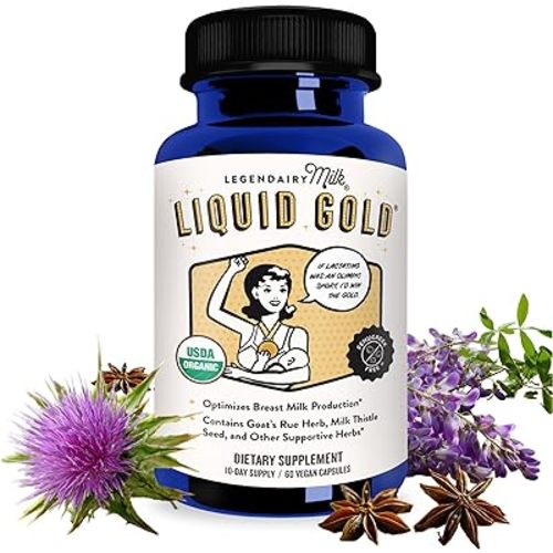 Legendairy Milk Liquid Gold Lactation Support | Lactation Supplement with Organic Goats Rue, Milk Thistle, Shatavari, Fennel, Alfalfa & Anise | Breastfeeding Supplements, 60 Count