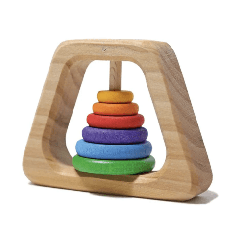 Wooden Rainbow Pyramid Rattle