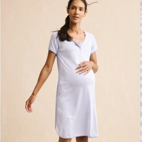 LAKE | Women | Pima Cotton Pajamas | Daylight Tropical Bouquet Maternity Nightgown