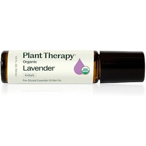 Plant Therapy Organic Lavender Essential Oil 10 mL (1/3 oz), 100% Pure, Pre-Diluted Roll-On, Soothing Aromatherapy for Deep Sleep and Relaxation