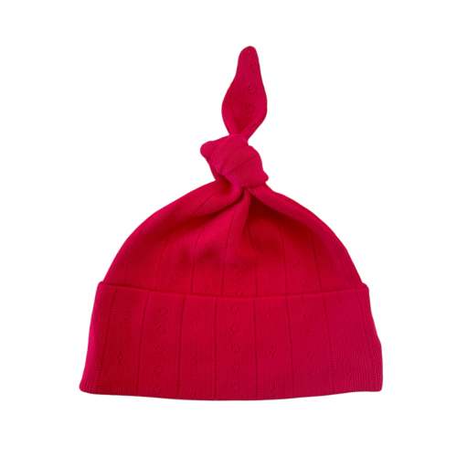Red / Organic Pointelle Beanie