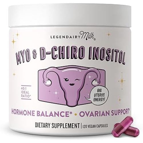 Legendairy Milk Pure Inositol Supplement - Myo Inositol and D-Chiro Inositol Capsules - Ideal 40:1 Ratio - Ovarian & Fertility Support for Women - 30 Day Supply
