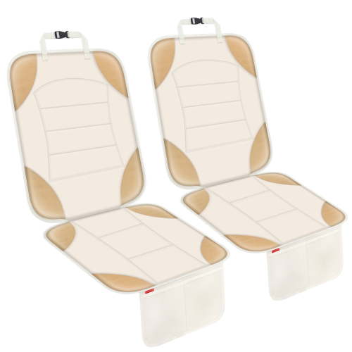 Sinvitron Car Seat Protector for Car Seat, Car Seat Cushion for Leather and Fabric Seats, 2 Mesh Pockets, Non-Slip Bottom, Waterproof Protectors for Vehicles(2 Pack)