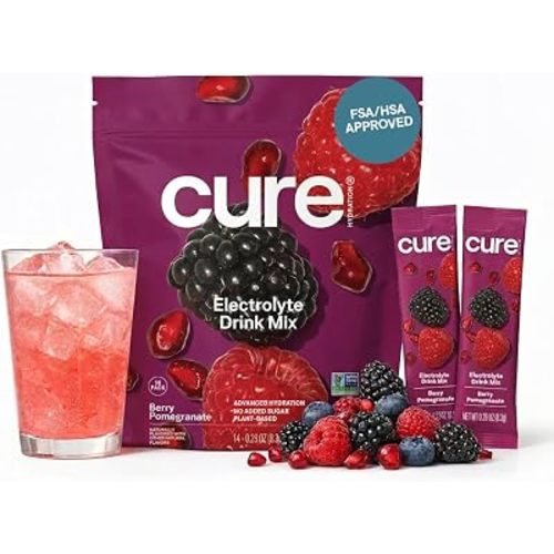 Cure Hydration - Electrolyte Drink Powder Berry Pomegranate 14 Packets