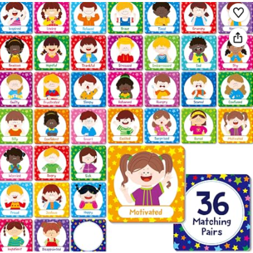 72 PCS Emotions Matching Game cards