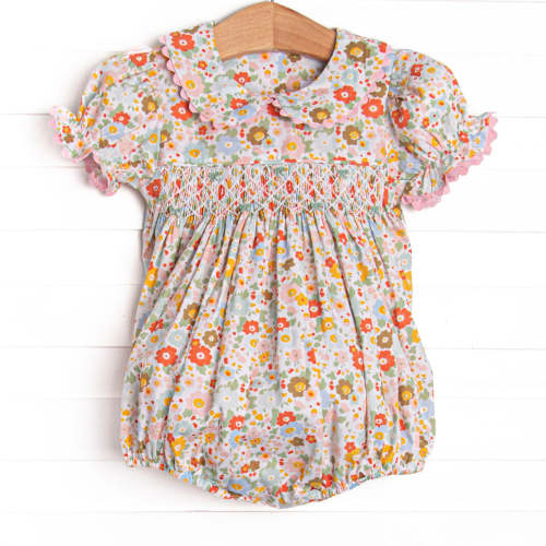 Buttercup Bows Smocked Bubble, Pink – Stitchy Fish