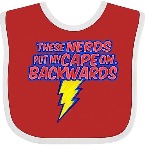 inktastic These Nerds Put My Cape on Backwards® Superhero R Baby Bib