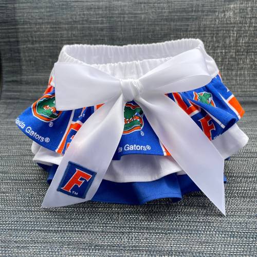 Florida Ruffled Diaper Cover-Baby Bloomers-Gators-Game Day Outfit-Newborn Photo Prop-Birthday Outfit-Cake Smash Outfit