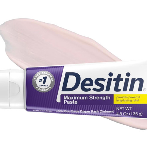 Desitin Maximum Strength Baby Diaper Rash Cream with 40% Zinc Oxide for Treatment, Relief & Prevention, Hypoallergenic, Phthalate- & Paraben-Free Paste, 4.8 oz