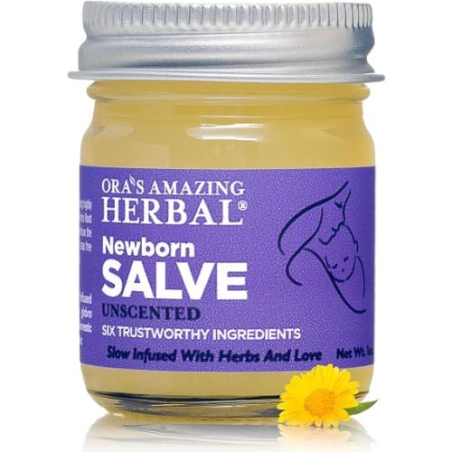 Ora's amazing Herbal, Newborn Salve, Diaper Rash Cream, Calendula Baby Balm, EWG Verified Baby Ointment, Acne Eczema, Butt Cream, Infant Massage, Natural Paraben Free, Good for Sensitive Skin 1 oz
