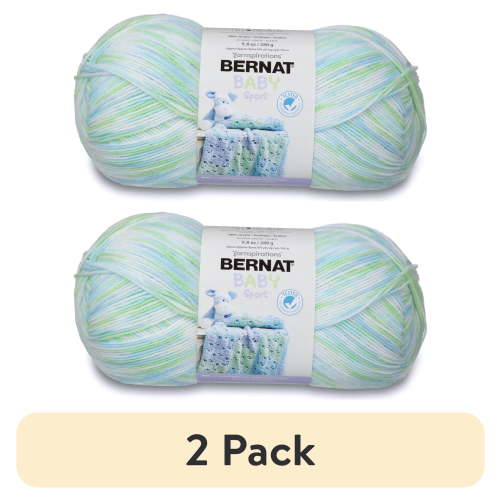 (2 pack) Bernat® Baby Sport™ #3 Light Acrylic Yarn, 8.5oz/240g, 861 Yards Funny Print