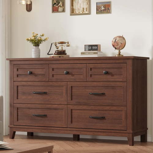 Dresser for Bedroom – 7 Drawer Chest with Waterproof Top, Storage Organizer for Living Room & Entryway
