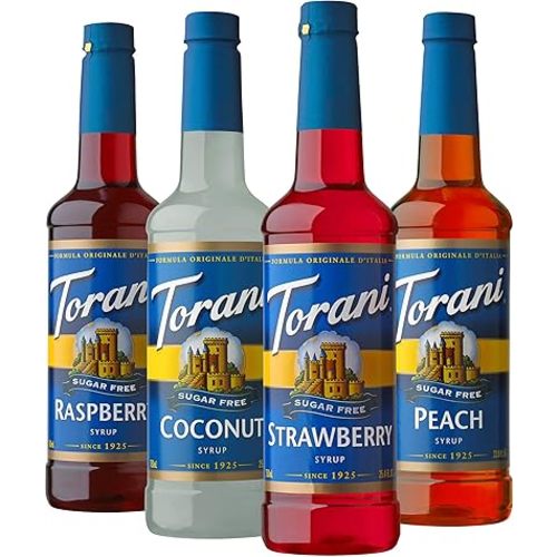 Torani Sugar Free Syrup, Soda Flavors Variety Pack, 25.4 Ounce (Pack of 4)