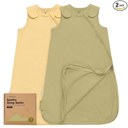 2-Pack Organic Baby Sleep Sacks, 100% Cotton - Soft & Breathable 0.5TOG Baby Wearable Blanket, Toddler Sleeping Sack 0-6 Months,Easy to Wear Transitional Swaddles for Newborns,Infants(Avocado, S)