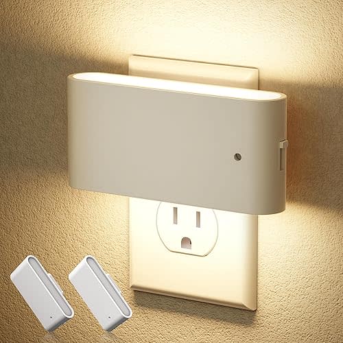 JandCase LED Night Lights Plug into Wall, Night Light with Dusk to Dawn Light Sensor, Dimmable Night Light Plug in [2 Pack], 3000K Soft White Nightlight for Bedroom Hallway Kids Room Kitchen