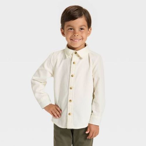 OshKosh B'gosh Toddler Boys' Long Sleeve Corduroy Shirt - Cream
