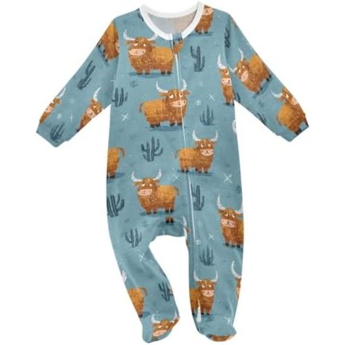 Dussdil Baby One-Piece Footies Newborn Rompers Pajamas Cotton Footed Pjs for Sleep Play Boys Girls