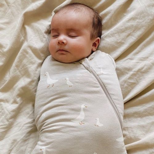 günamüna® Baby Bamboo Rayon Swaddle Bag with DIAPER-ZiP 2.6 TOG - Goose - 0-3 Months
