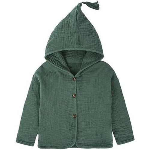 Baby Hoodie Shirt Toddler Little Girls Boys Cotton Linen Hooded Jacket Button Outwear Fashion Hoody Tops Cardigan