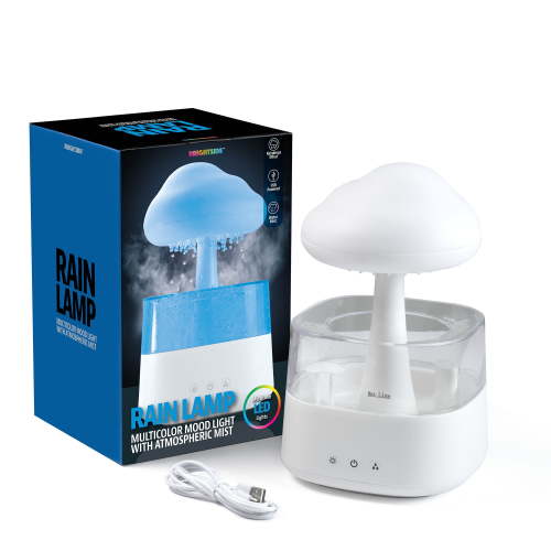 BrightSide Rain Cloud Mood Lamp with Mist - USB Powered and Color Changing Lights, 5.63" Height