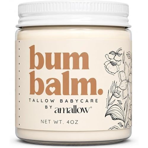 Amallow Baby Bum Balm - Diaper Area Cream for Sensitive, Rash-Prone Skin - Petroleum & Fragrance-Free - Gentle Moisturizing Balm - 4 oz