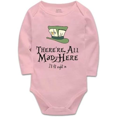 The Mad Hatters Newborn One-Piece Baby Bodysuits New Born Baby Gift Short Sleeve White 0-24 Months
