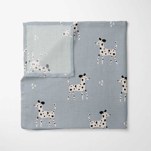 Dalmatians Organic Muslin Baby Swaddle Blanket – Soft GOTS Certified Cotton Wrap for Dog Lovers and Gender Neutral Nurseries