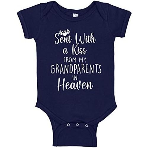 Sent with A Kiss from My Grandparents in Heaven Baby Bodysuit Infant One Piece