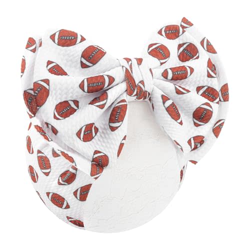 ONENINEDREAM Football Baby Bow Headbands for Girls Super Bowl Infants Hair Accessories Toddlers Outfits for Sports Parties Baby Girl Football Outfit