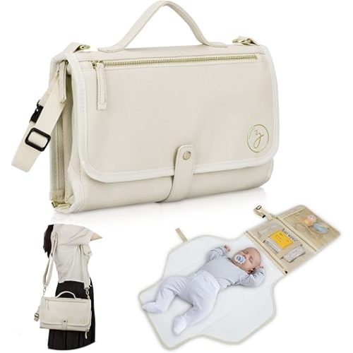 Portable Diaper Changing Pad. Portable Changing Pad for Diaper Bag. Travel Changing Pad. Newborn Essentials, Newborn Girls and Boys, Cream, 750 Count