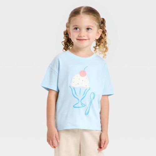 Toddler Girls' Sundae Oversized Graphic T-Shirt - Cat & Jack™ Light Blue 2T