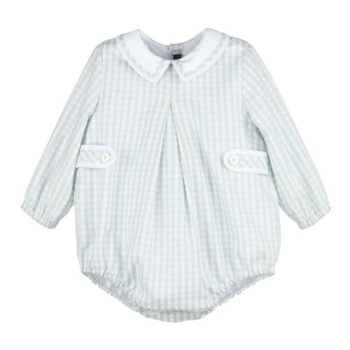 9M, Sophie & Lucas Boys Blue Frosty Check Bubble – Best Dressed Child