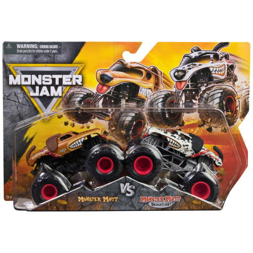 Monster Jam, Official Monster Mutt Vs. Dalmatian Die-Cast Monster Trucks, 1:64 Scale, Kids Toys for Boys Ages 3 and up