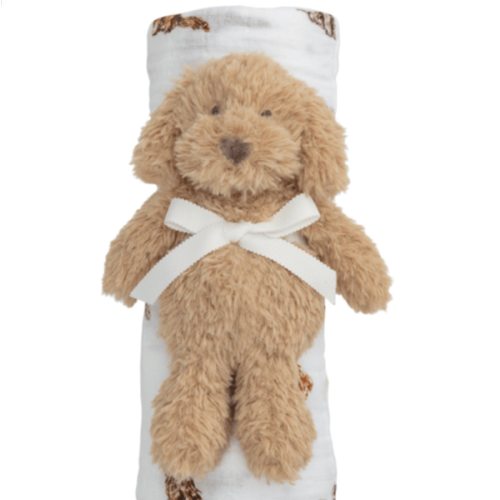 Doodle Swaddle And Rattle Set