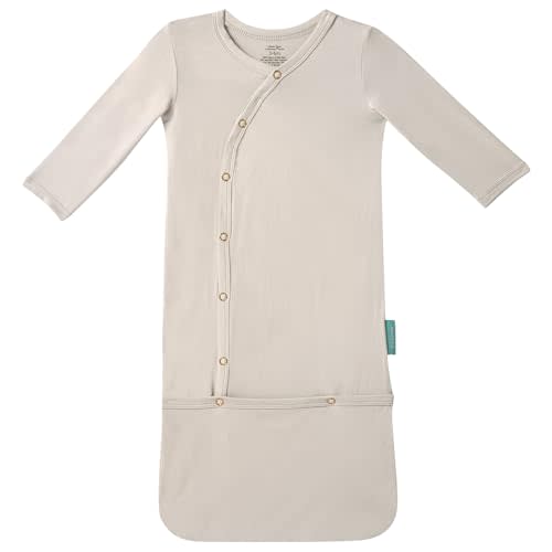 PurComfy Supersoft Bamboo Viscose Baby Sleeper Gowns | Ideal For Sensitive Skin, Infant Nightgown Sleepers, Preemie Newborn, Snap Bundler, Neutral for Boy Girl