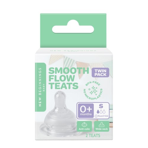 New Beginnings Smooth Flow Teats (S) Twin Pack