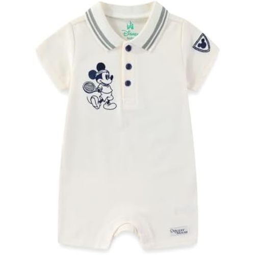 Disney Mickey Mouse Baby Boys Polo Romper for Newborn and Infant