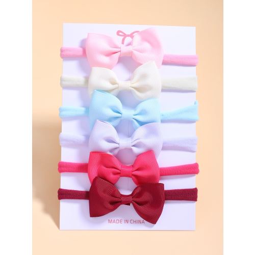 6pcs Baby Bow Decor Hair Band