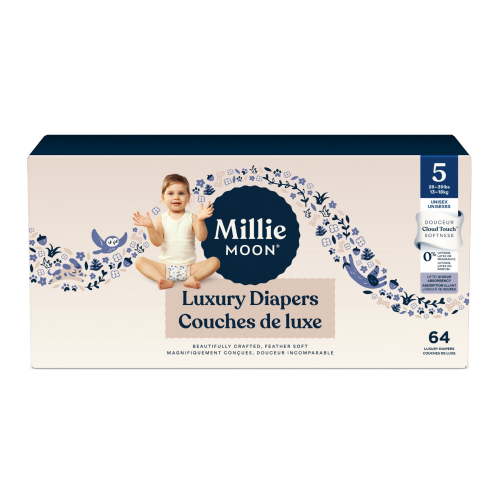 Millie Moon Luxury Diapers, Size 5, 64 Count - Walmart.ca