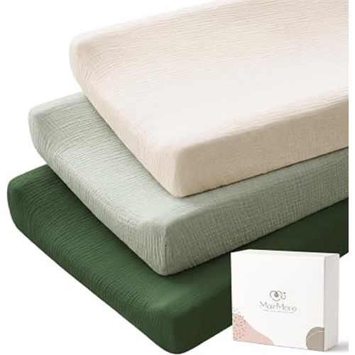 3-Pack Muslin Baby Changing Pad Covers for Boys & Girls, 32" x 16"